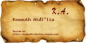 Kossuth Atália névjegykártya